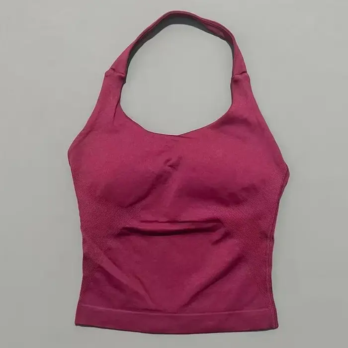 Débardeur de sport sans couture pour femme avec coussinets amovibles
