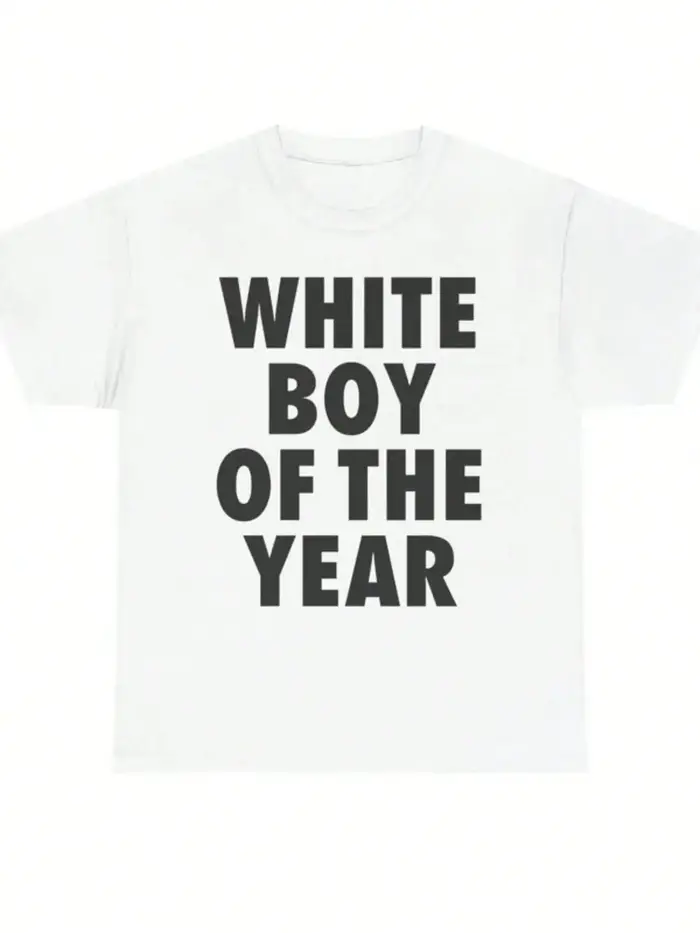 Blanc garçon de l'année t-shirts imprimé à manches courtes T-shirt rétro décontracté Streetwear Vint
