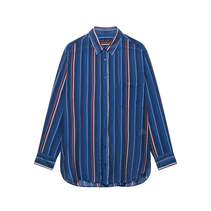 Chemise rayée ample à manches longues pour femme – Nouvelle collection printemps – Confortable et décontractée en fibre de polyester – Style basique pour le quotidien et la mode