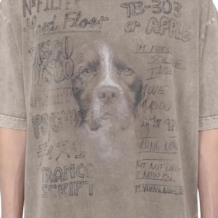 T-shirt à manches courtes pour hommes, col rond dégradé délavé, rétro, décontracté, ample, pour hommes