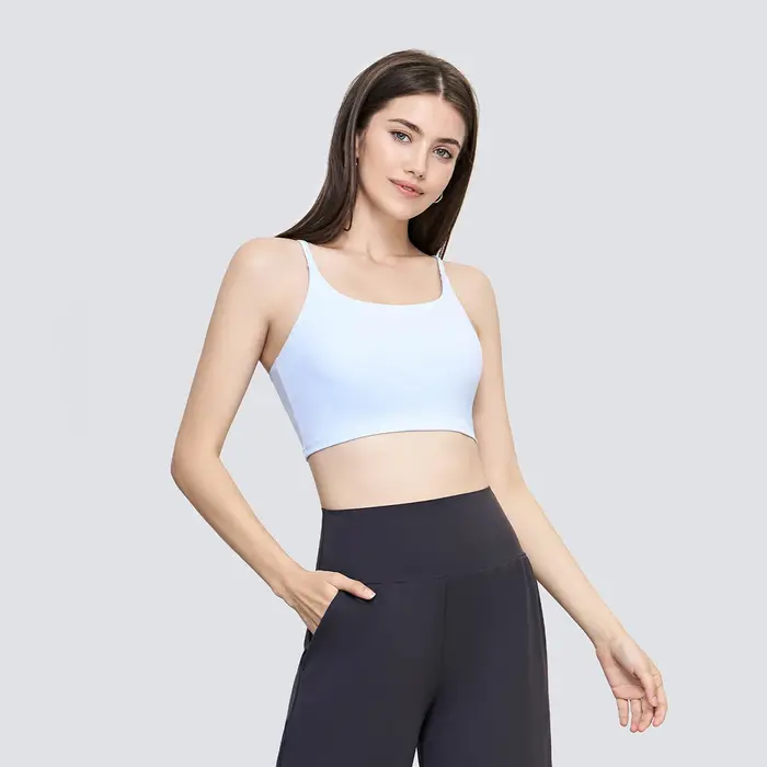 Bretelles débardeurs de Yoga pour Fitness sensation nue soutien-gorge de Sport gilet de gymnastique femmes Camisole