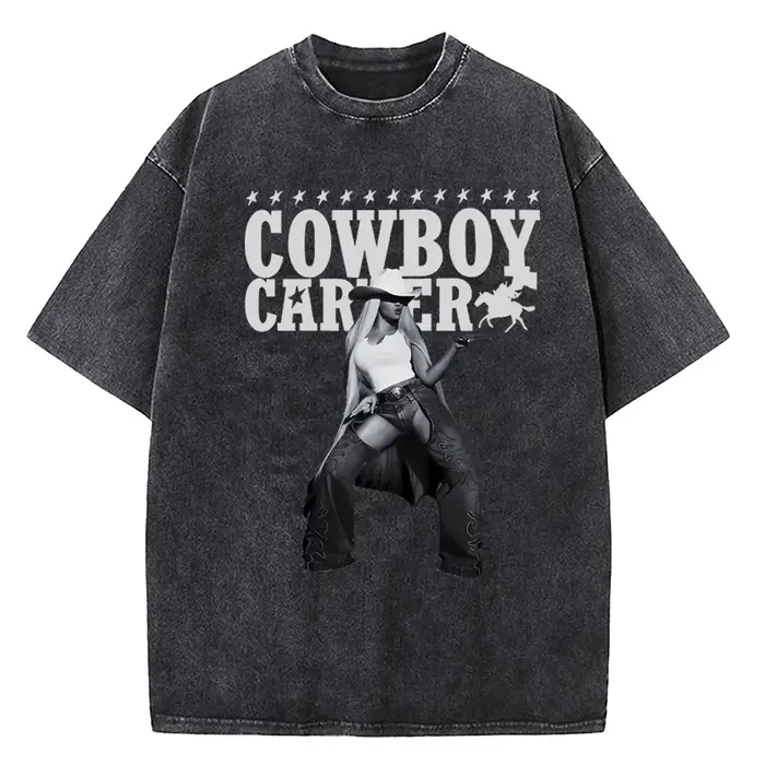 Cowboy Carter Album Beyonce 2024 Tour Vintage lavé t-shirt hommes femmes Streetwear Hip Hop T-Shirts été