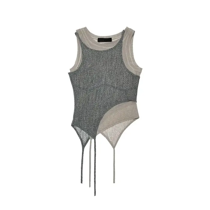 Débardeur gris pour femme, style vintage Harajuku des années 2000, corset sans manches, Y2K Gyaru, d