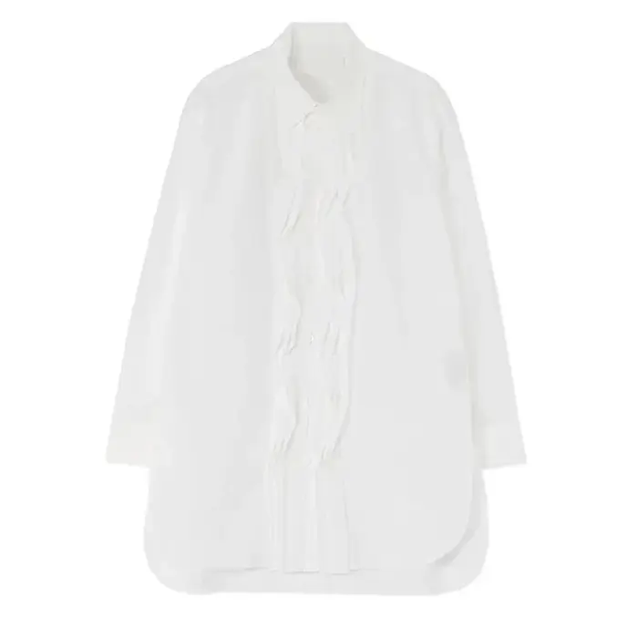 FANTASTION chemise de smoking d'inspiration vintage avec ruban plissé détail chemisier surdimensionn