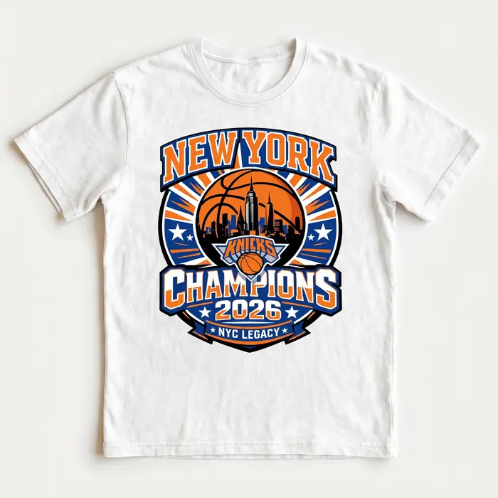 T-shirt Coton Rétro New York Basketball Champions 2026 – Style Y2K Unisexe Streetwear d'Été