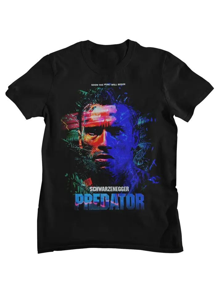 T-shirt imprimé rétro du film Predator pour hommes et femmes