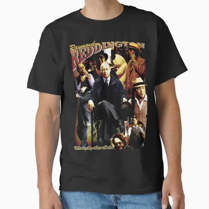 Raymond reddington bootleg vintage la liste noire rétro série tv 100% coton imprimé t-shirt pour hommes grande taille hauts S-6xl