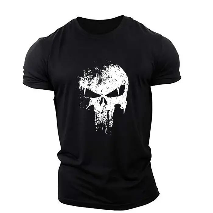 T-shirt Horror Skulls à manches courtes pour hommes, imprimé en 3D, style de rue masculin, haut de sport sportif décontracté, grande taille 6XL