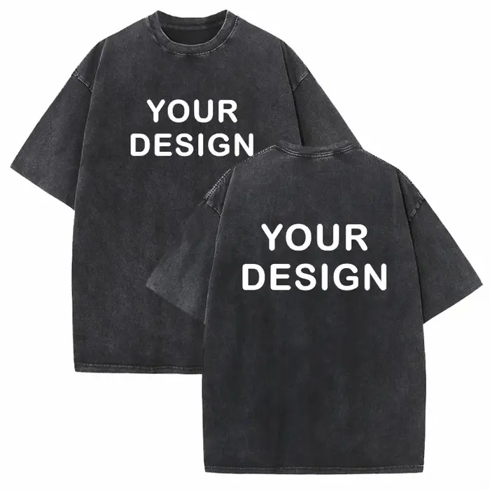 T-shirt personnalisé LOGO brodé imprimé rue Hip Hop 100% coton surdimensionné lavé