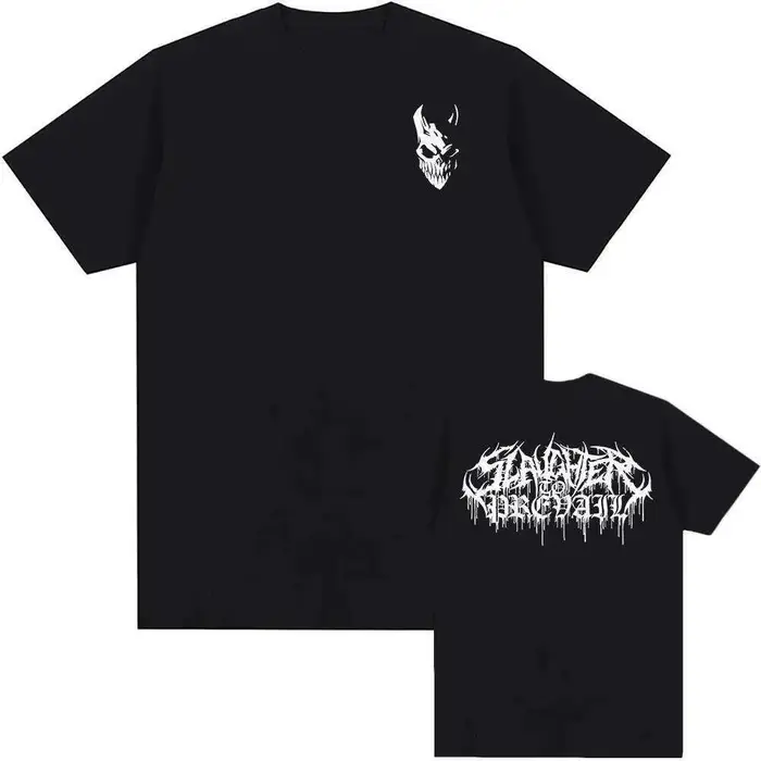 T-shirt graphique masque blanc Slaughter to Prevail Band Tee pour hommes et femmes, en coton, street