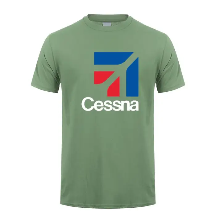Cessna Logo T Shirt Summer Men Cotton Short Sleeve Aircraft Manufacturer T-shirts Funny Tshirt Man Tops Tee LH-678
