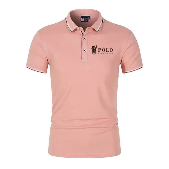 Polo pour homme à manches courtes en tissu 100% soie de lait
