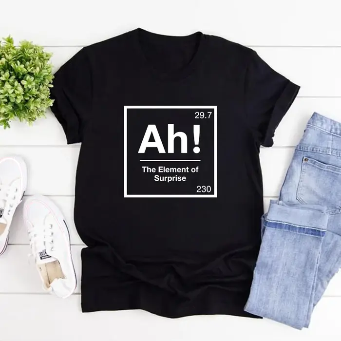 T-shirt « Ah l'élément de la surprise » – Projet Hail Mary – Blague de chimie – T-shirt graphique am