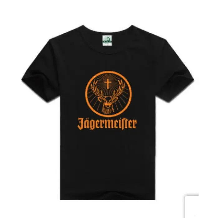 T-shirt décontracté pour hommes, style vintage Jagermeister, imprimé graphique, coupe oversize, haut