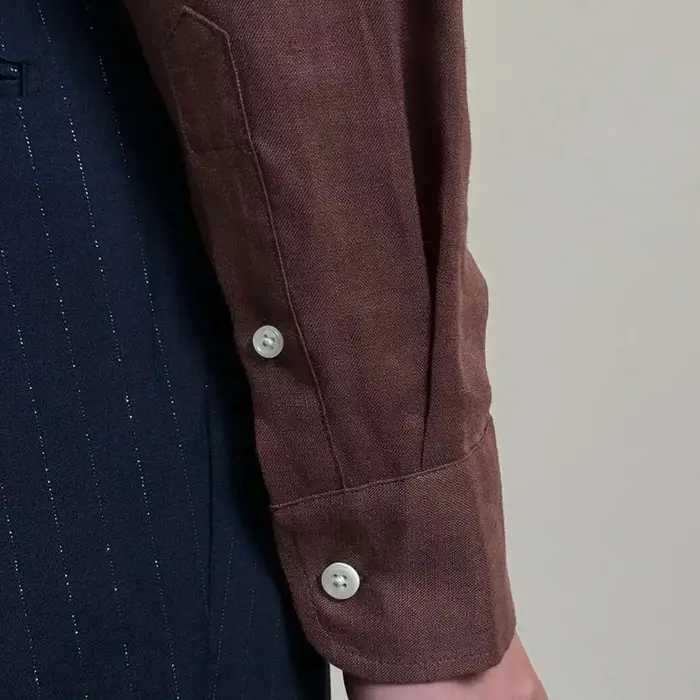 Chemise à manches longues en lin pour hommes, col italien, chemise d'affaires décontractée, robe soc