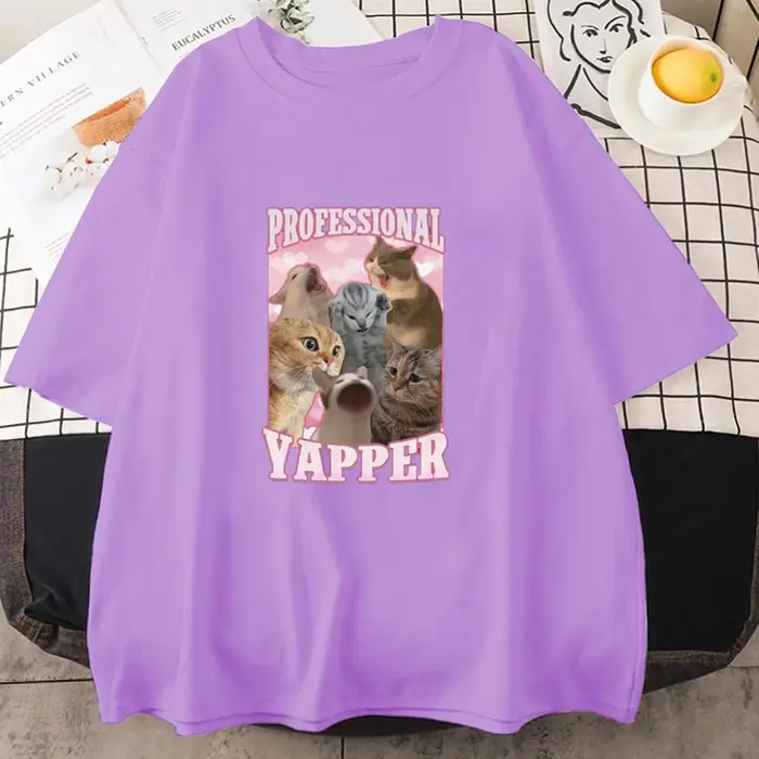 T-shirts imprimés avec des mèmes de chats amusants pour hommes et femmes