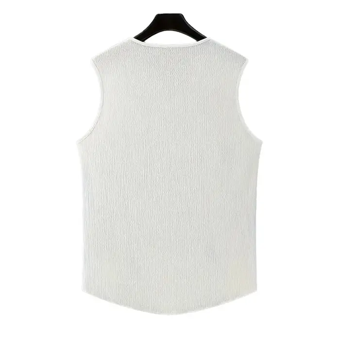 Nouveau Style américain hommes Fitness débardeurs mode populaire col en V couleur unie gilets Sexy décontracté coupe ajustée sans manches T-shirts S-2XL