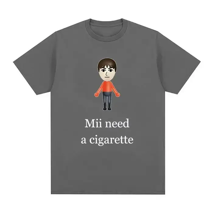 Drôle Mii a besoin d'une Cigarette T-Shirt hommes mode à manches courtes T-shirts salon de coiffure Quatuor jour