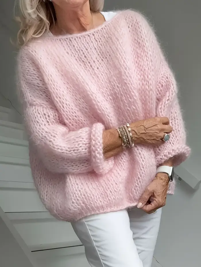 Pull en laine rose pour femme