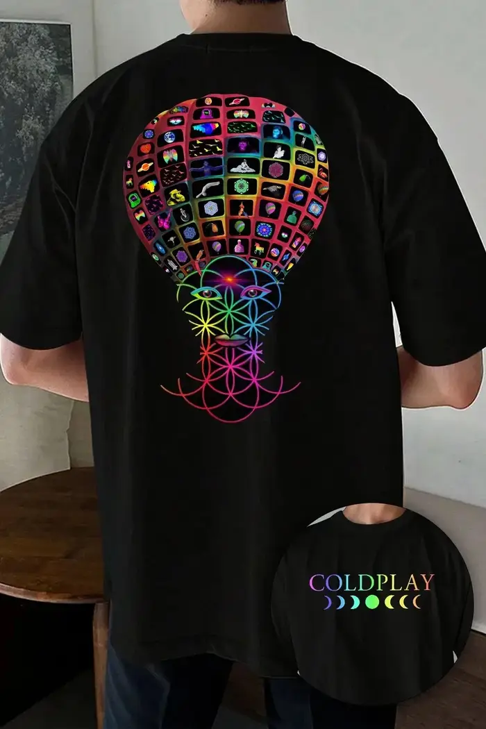 T-shirt Coldplay édition limitée, haut unisexe à col rond et manches courtes, t-shirts décontractés