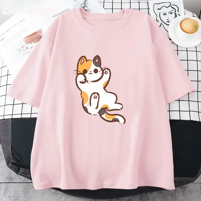 T-shirt graphique Calico Cat pour femme
