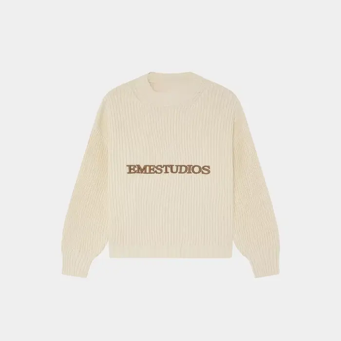 Pull à col rond Eme Letter Y2k Street pour hommes et femmes, pull ample décontracté rétro en tricot,