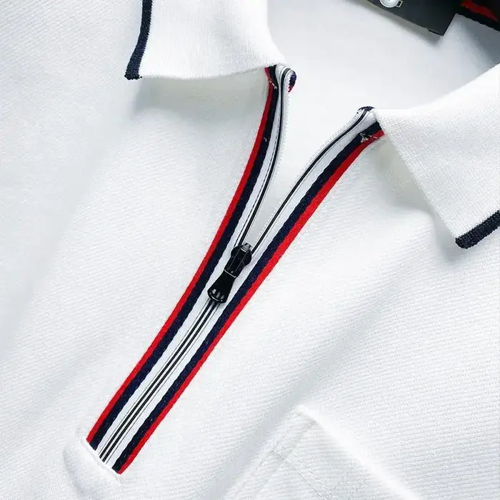 Polo à fermeture éclair pour homme, sweat-shirt blanc d'affaires, pulls de poche, formel, en vrac, une pièce, offres de vêtements originaux, média Emo