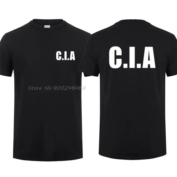 USA CIA T-shirt homme Cool à manches courtes homme drôle coton T-shirt hommes coton t-shirts hauts H
