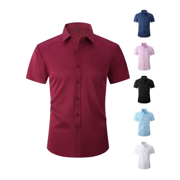 Chemise noire à manches courtes pour homme