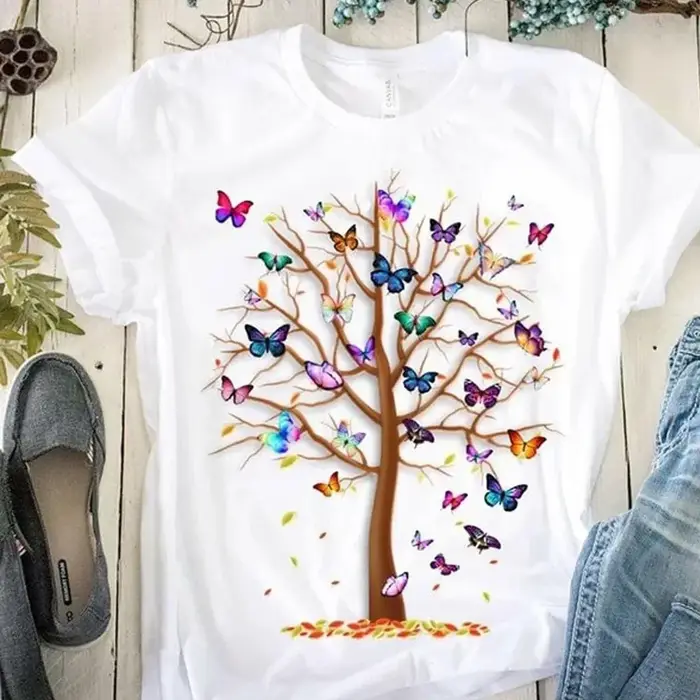 T-shirt manches courtes col rond femme