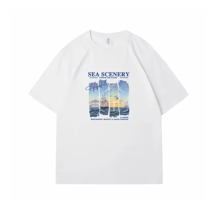 WAVLATII – t-shirt 100% coton pour femmes, imprimé peinture, à la mode, blanc, décontracté, conforta