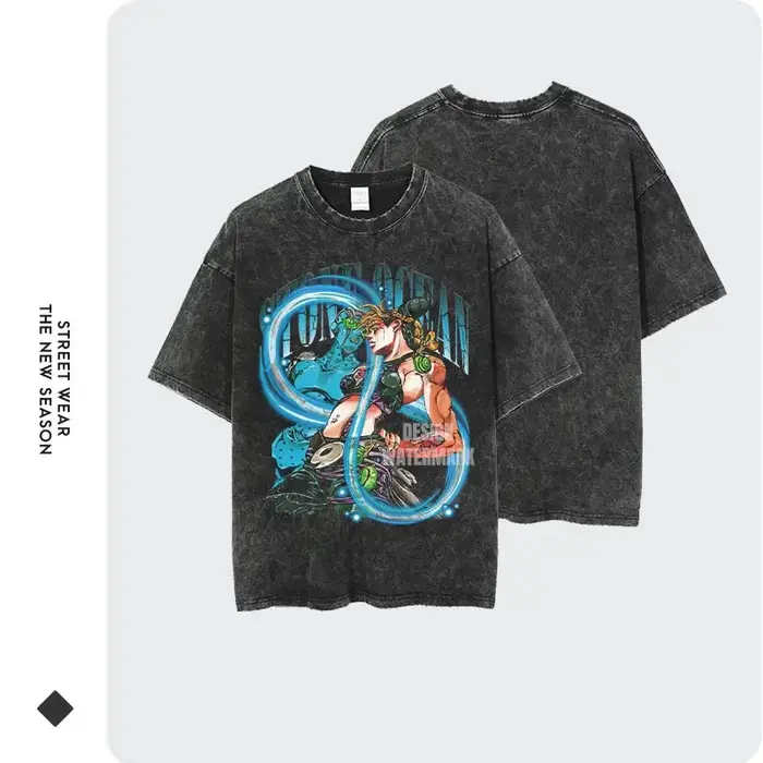 Anime Vintage Washed Chain T-shirt