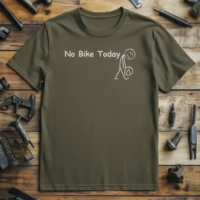 Pas de vélo aujourd'hui 2 T-Shirt moto et tête d'essence