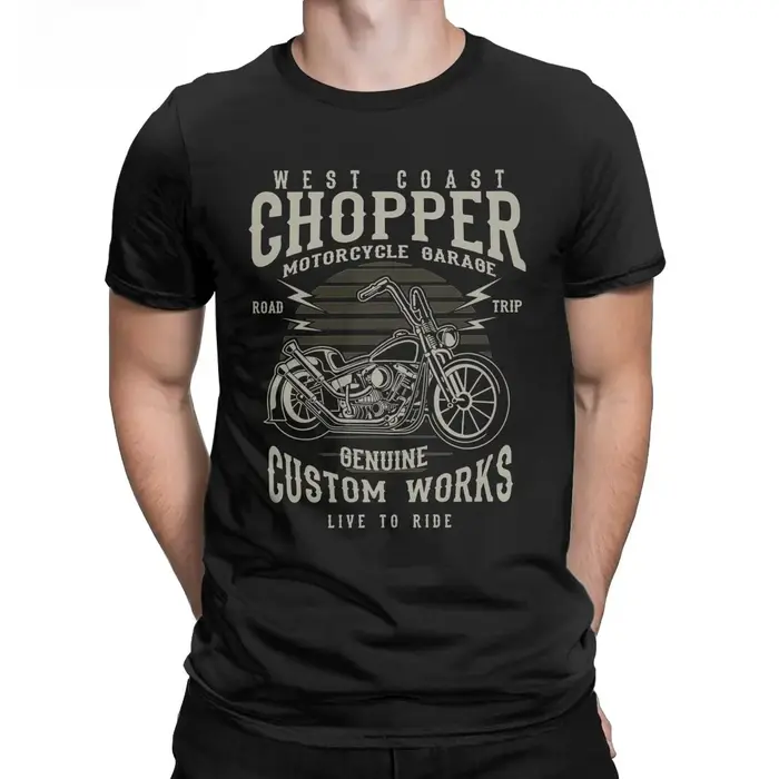 T-shirt ras du cou à manches courtes pour hommes, vêtements de moto personnalisés Chopper, t-shirts 