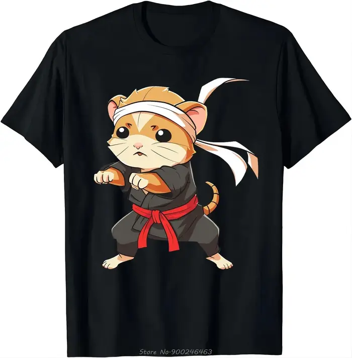 T-shirt graphique Karateer Mouse Master Of Kung pour hommes