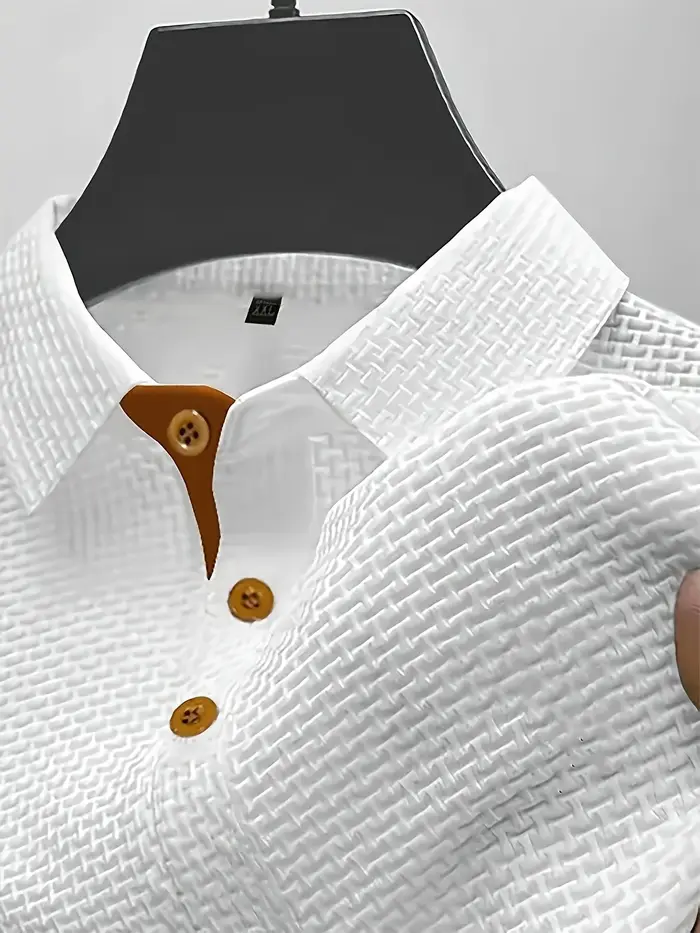 Polo classique pour homme - Tricot de qualité supérieure avec broderie golf