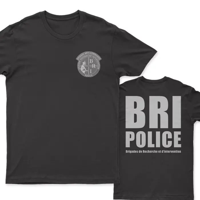 T-Shirt Décontracté à Manches Courtes et Col Rond pour Homme, 100% Coton, Brigade Française de Reche