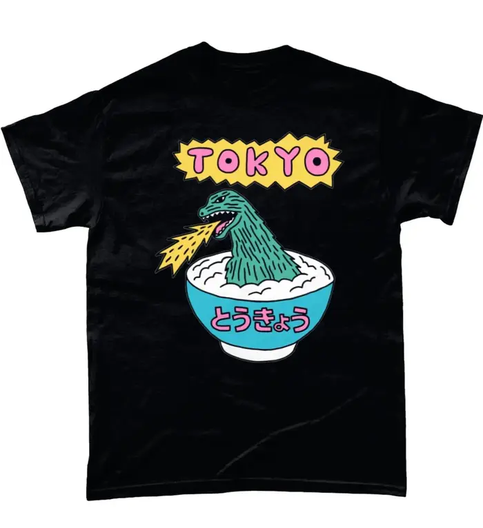 T-Shirt à manches courtes en coton imprimé Godzilla