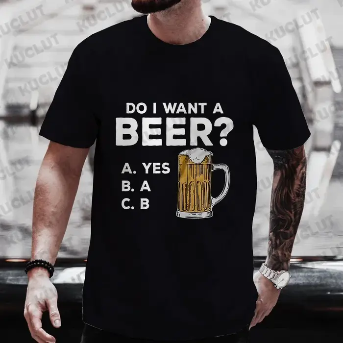 T-shirt pour homme, imprimé bière