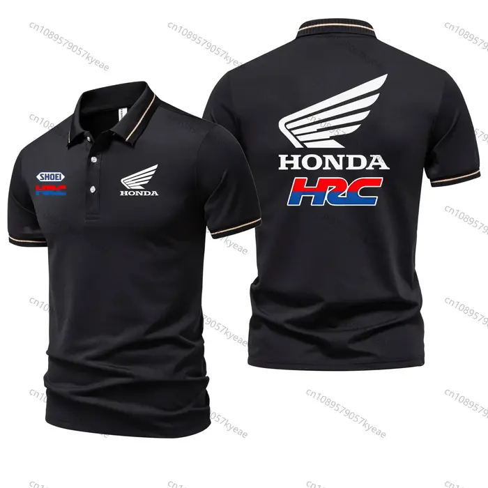 Polo décontracté pour homme Honda, T-shirt polo à manches courtes, imprimé racing élégant, haut resp