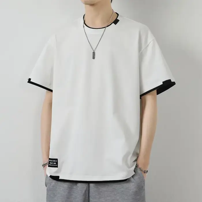 T-shirt décontracté en coton imprimé pour homme – Léger