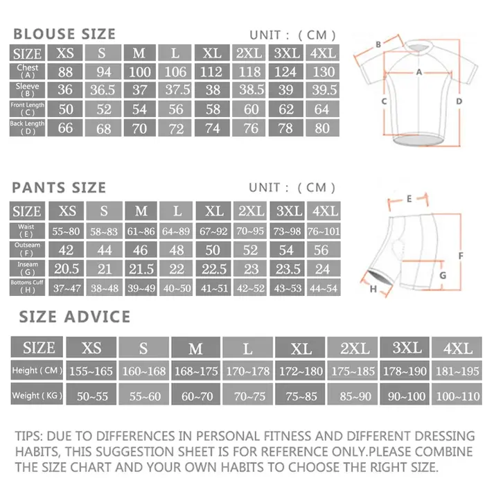 Ensemble de maillot de cyclisme à manches courtes pour hommes