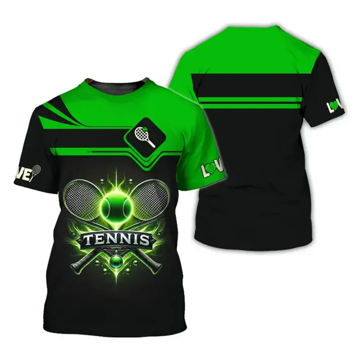 Nom personnalisé Tennis T-shirt hommes 3d imprimé