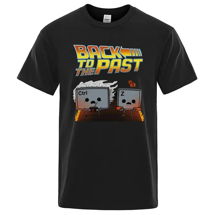 Retour au passé film T-Shirt hommes drôle Ctrl Z imprimé manches courtes été coton vêtements de sport T-Shirts amples homme 80321