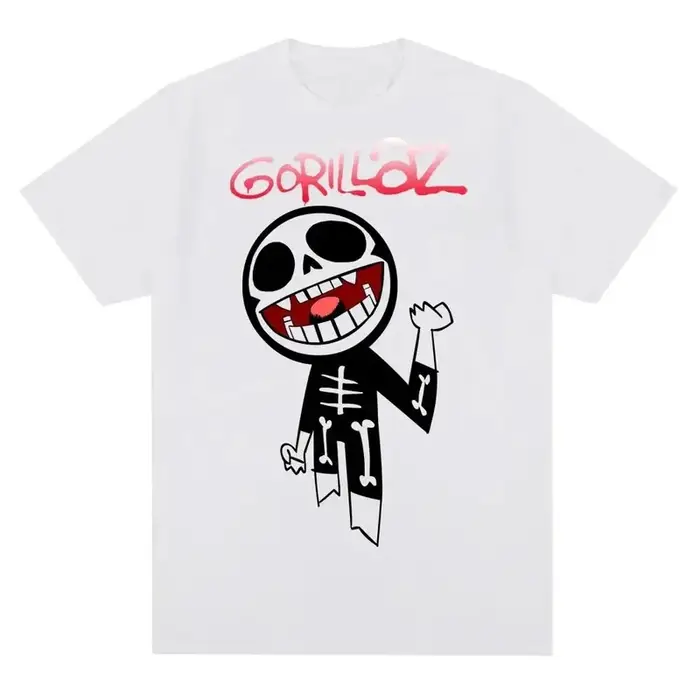 T-shirt Gorillaz Punk Rock 2025 – Imprimé groupe musical années 90 – Mode décontractée – Manches courtes – Unisexe – Grande taille
