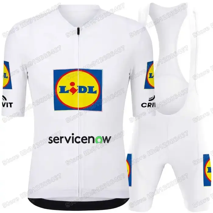 Maillot de Cyclisme Équipe Lidl 2026 Blanc et noir