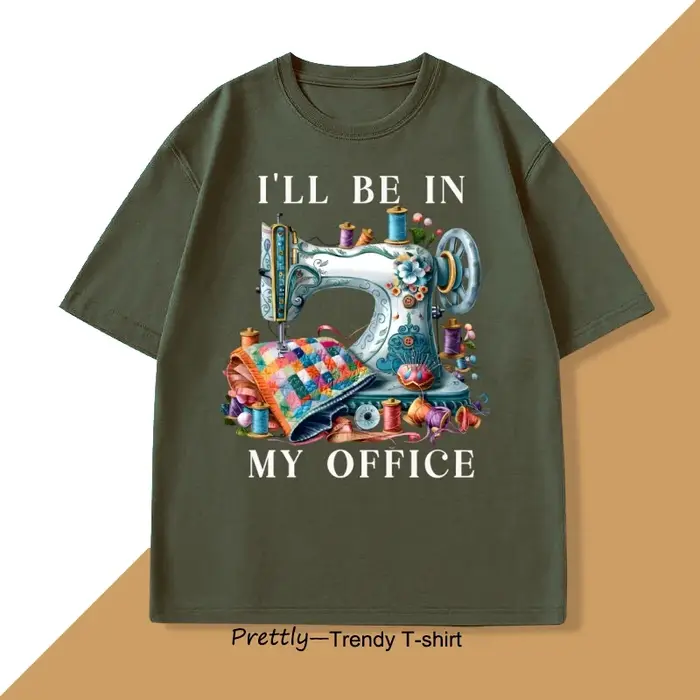 Machine à coudre t-shirt hommes femmes je serai dans mon bureau couture