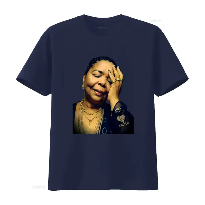 T-shirt Cesaria Evora Cabo Verde Ultra Cotton Love Kriolo à manches longues ou courtes vintage lavé respirant élégant confortable