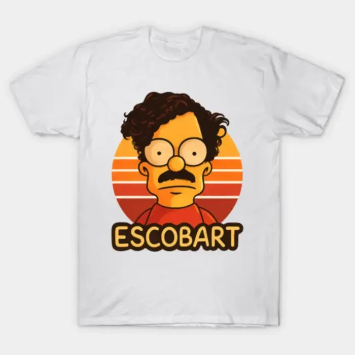 Pablo Escobar bart simpson T-shirt pour hommes femmes 100% coton t-shirts à manches courtes hauts J98