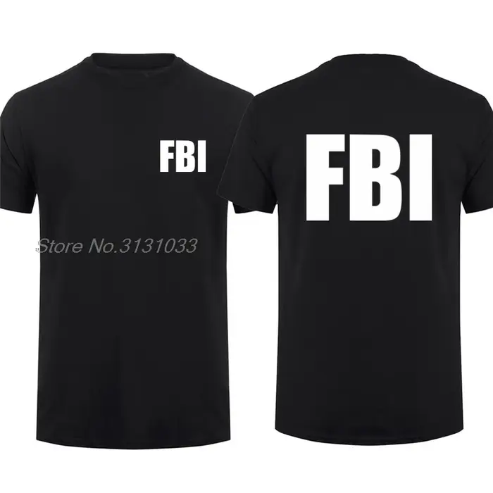 FBI T-shirt homme Cool états-unis T-shirt à manches courtes FBI hommes T-shirt hauts coton T-shirt H